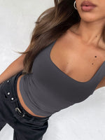 Square Neck Wide Strap Tank - Ladyez