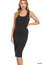 Zenana Premium Cotton Sleeveless Midi Dress