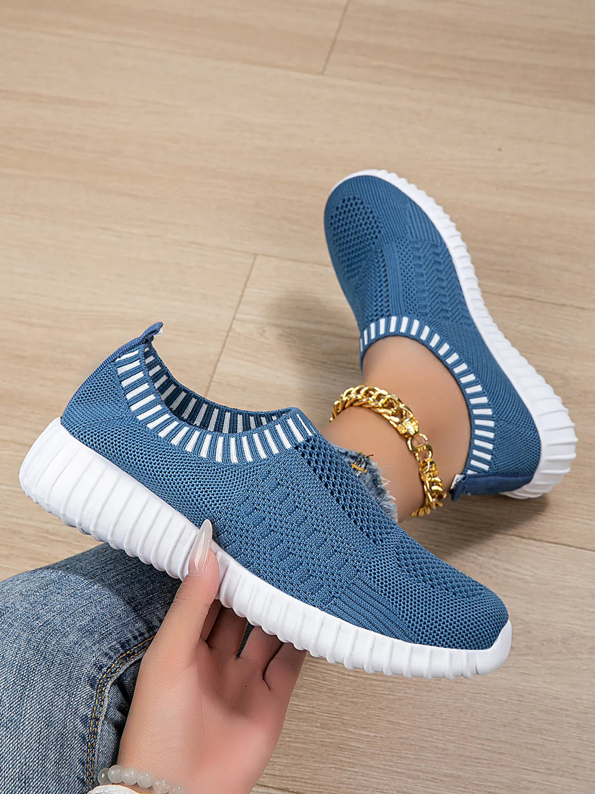 Breathable Knit Slip-On Athletic - Ladyez