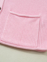 Solid Color Knit V Neck Button Front Sweater Vest
