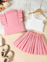 Children's Cami & Button Detail Top & Skirt Set