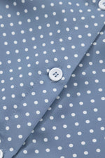 Dotted Print Cuffed Short Sleeve Shirt