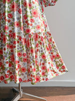 Floral Print V-Neck Bohemian Midi Dress