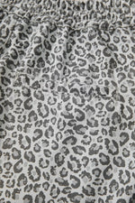 Leopard Print Elastic Waist Denim Shorts