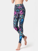 Printed High Waist Active Leggings - Ladyez
