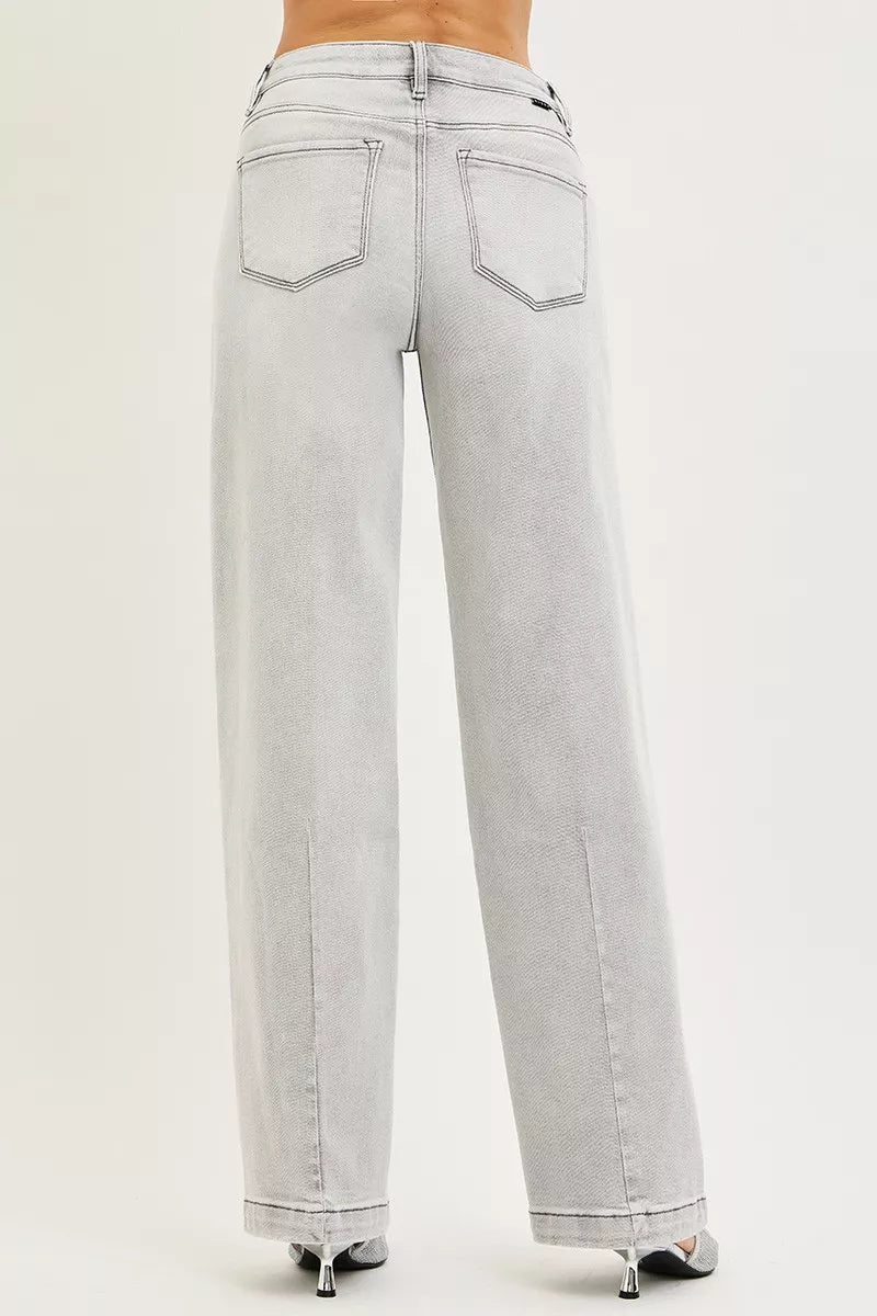 RISEN Slouchy Baggy Jeans with Contrast Stitching