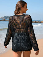Openwork Dropped Shoulder Cover Up - Ladyez