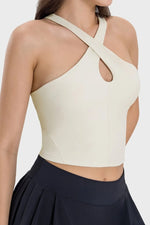Millennia Crisscross Grecian Neck Active Cami - Ladyez