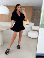 Surplice Short Sleeve Romper