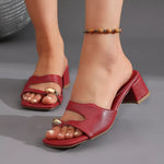 Chunky Heel Toe Ring Sandals