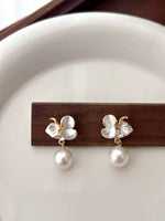 Floral Pearl Drop Earrings