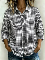 Full Size Plaid Collared Neck Button Up Shirt Plus Size