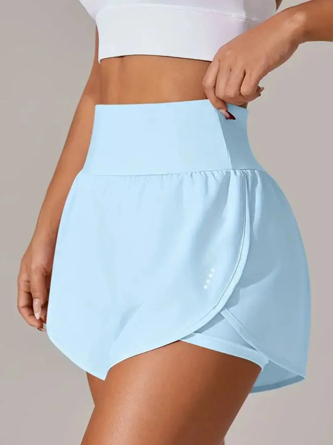 Pocketed High Waist Active Shorts - Ladyez