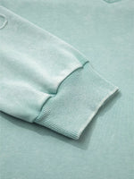 Mineral Wash Exposed Seam Buttoned V Neck Top