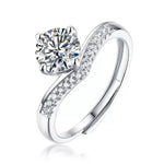 1 Carat Moissanite 925 Sterling Silver Ring