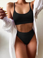 Scoop Neck Spaghetti Strap Two-Piece Swim Set - Ladyez