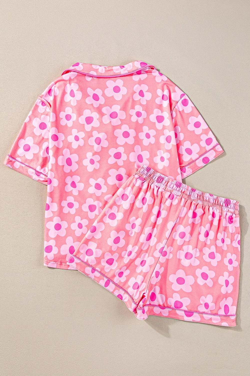 Pocketed Flower Half Sleeve Top and Shorts Lounge Set - Ladyez