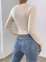 Twisted Front Cropped Knit Top
