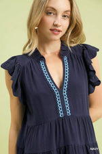 Umgee Linen Tiered Baby Doll Dress
