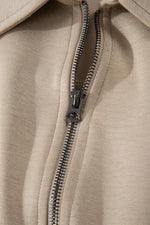 Solid Color Zip Front Short Sleeve Collared Jumpsuit