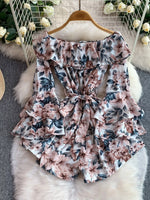 Off-Shoulder Flounce Sleeve Romper