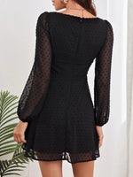 Swiss Dot Long Sleeve Mini Dress