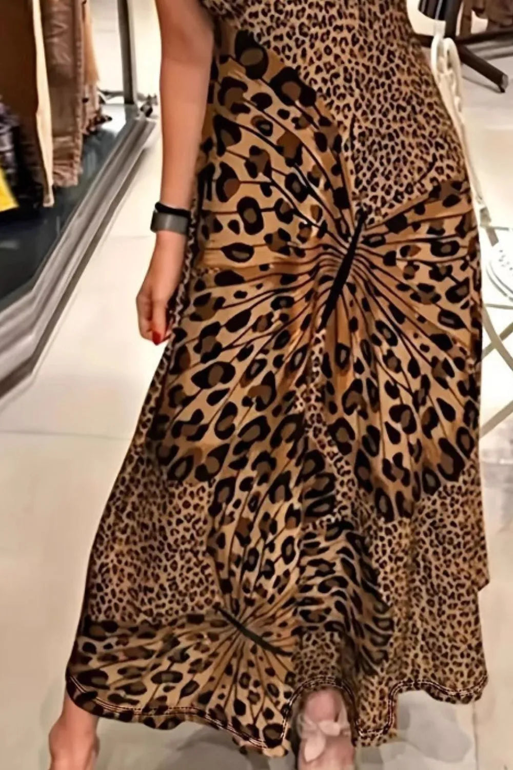 Butterfly Leopard Maxi Cami Dress - Ladyez