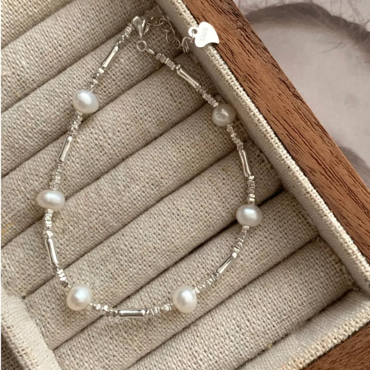 925 Sterling Silver Pearl Bracelet
