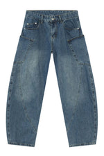 Mid Rise Waist Jeans with Pockets