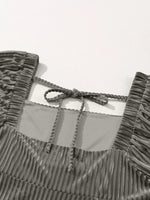 Tie Back Square Neck Velvet Babydoll Dress