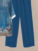 Printed Half Sleeve Top and Pants Set