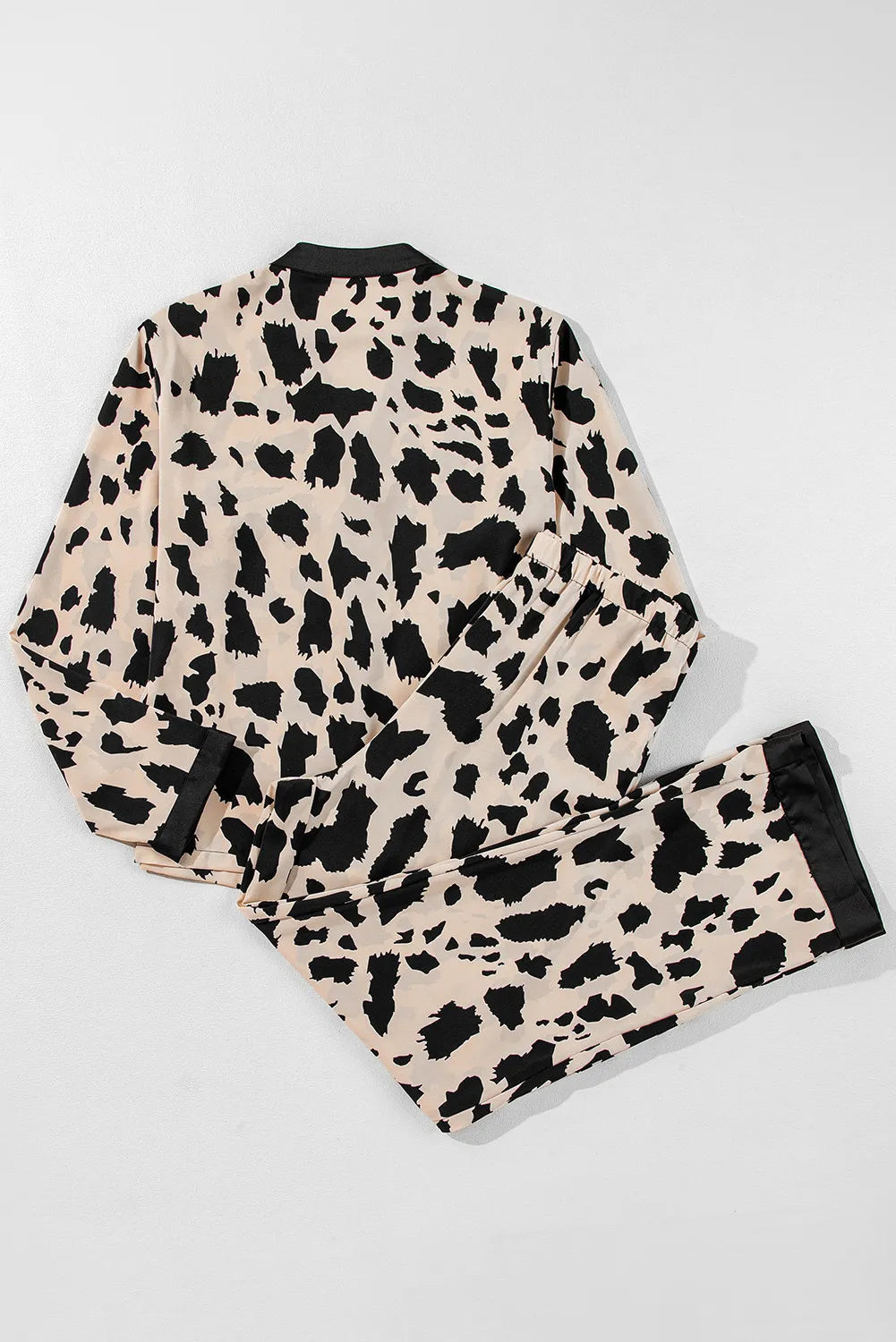 Button Up Long Sleeve Top and Pants Lounge Set - Ladyez