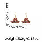 Cowboy Hat & Bottle Dangle Earrings