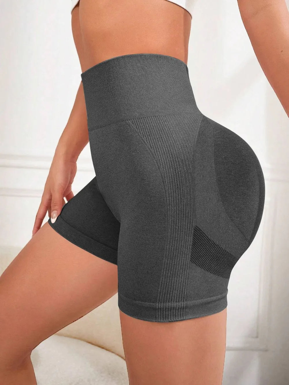 High Waist Active Shorts - Ladyez