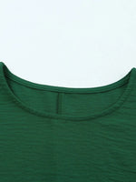 Round Neck Three-Quarter Sleeve Blouse