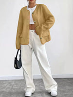 Full Size Textured Button-Up Fleece Outerwear Plus Size