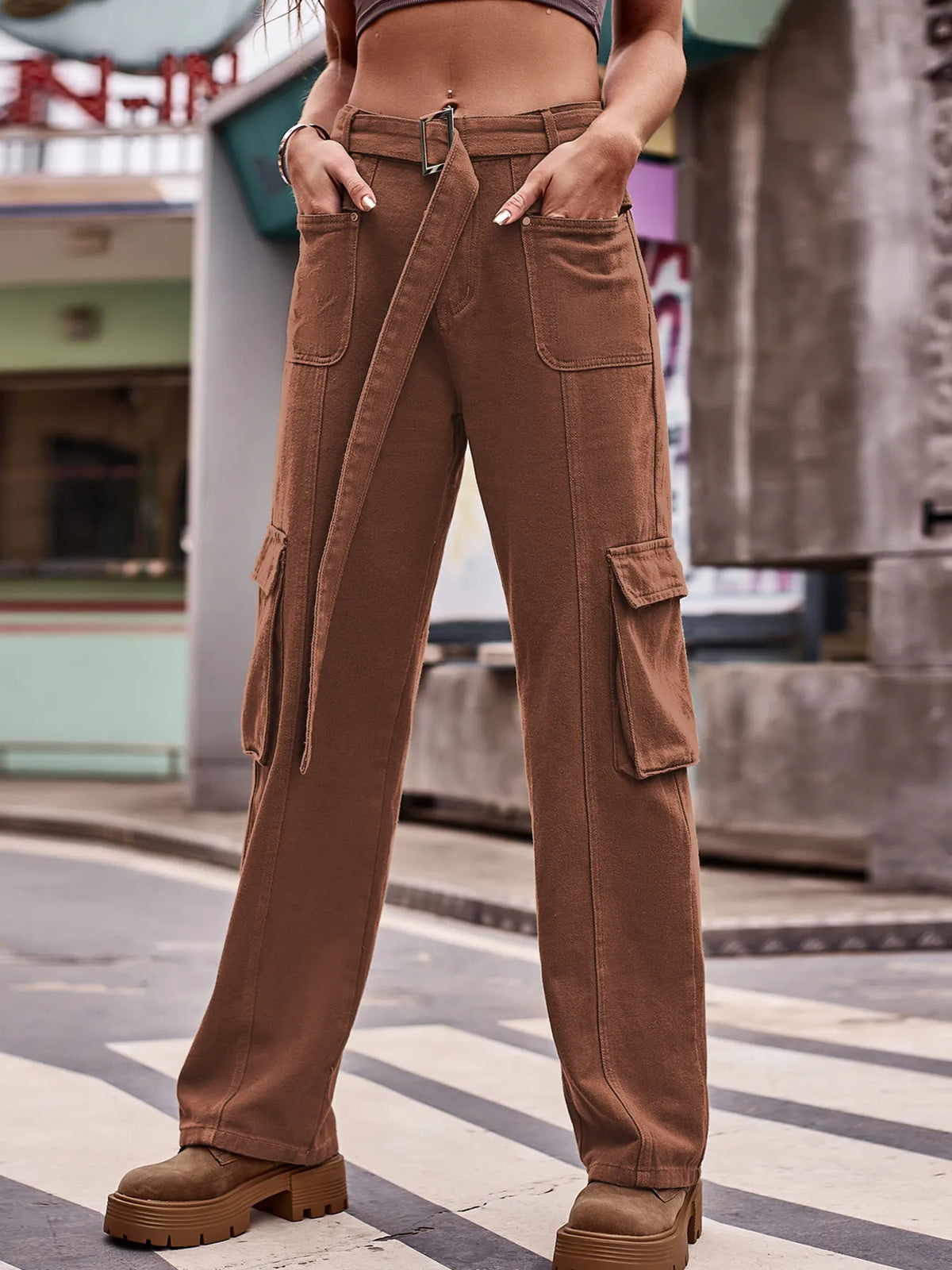 Cargo Wide Leg Jeans - Ladyez