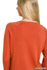 Zenana Lightweight Wool Blend Round Neck Sweater