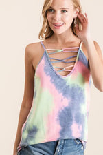BiBi Tie Dye Terry Camisole with Caged Neck