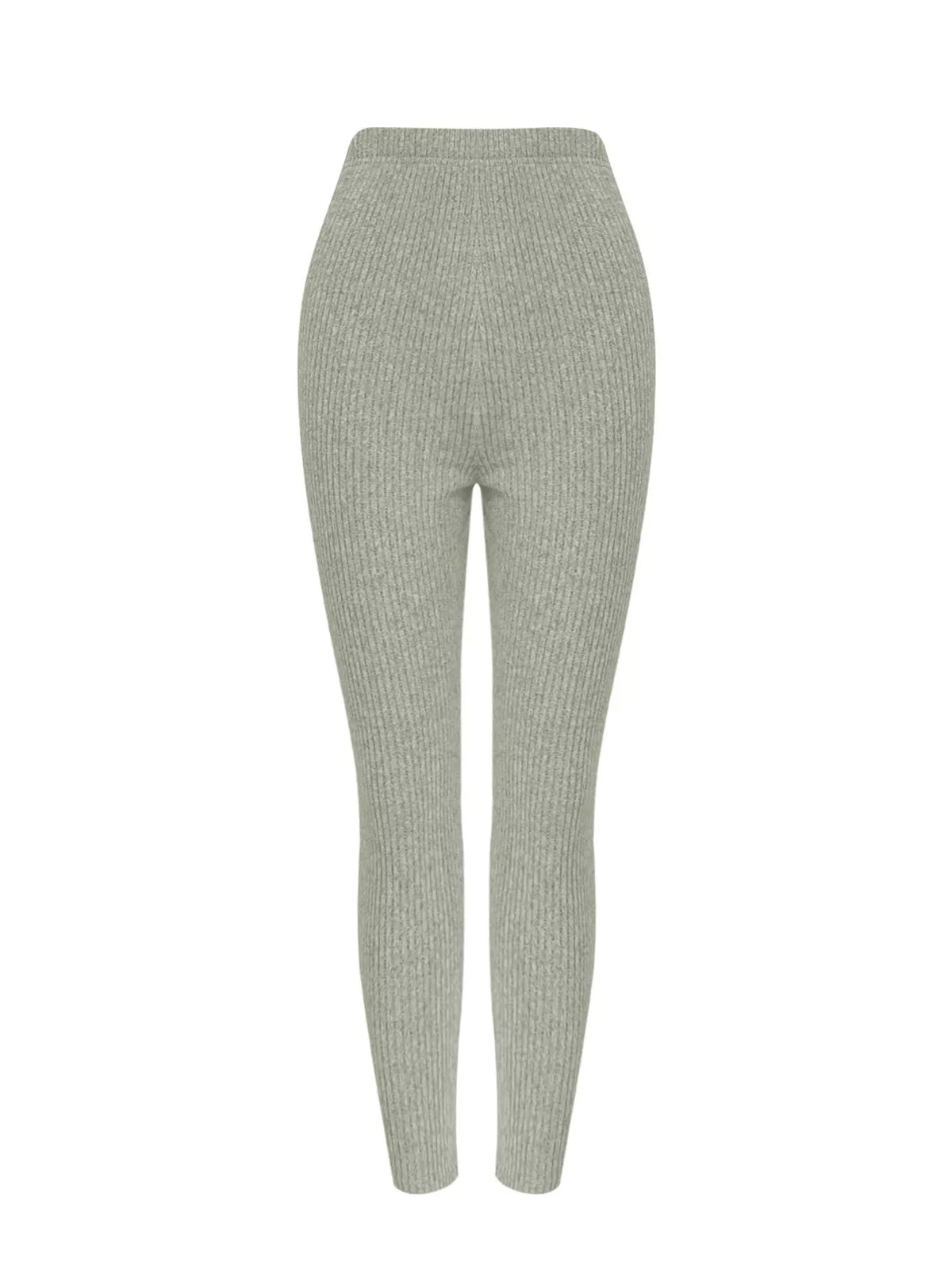 Ribbed Knit Long Sleeve Top and Pants Set