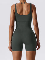 Basic Bae Ribbed Sleeveless Active Romper - Ladyez