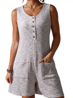 Sleeveless Button Detail Romper