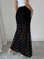 Plus Size Elegant Lace Mermaid Sheer Skirt