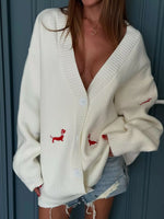 Embroidered Button Up Cardigan