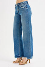RISEN Full Size Mid Rise Baggy Jeans Plus Size - Ladyez