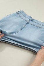 Bow Detail Denim Shorts with Pockets