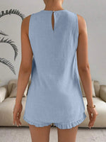 Lace Detail Round Neck Tank and Shorts Set