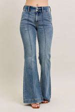 Judy Blue Full Size High-Waist Flare Denim Jeans with Front Seam Detail Plus Size - Ladyez