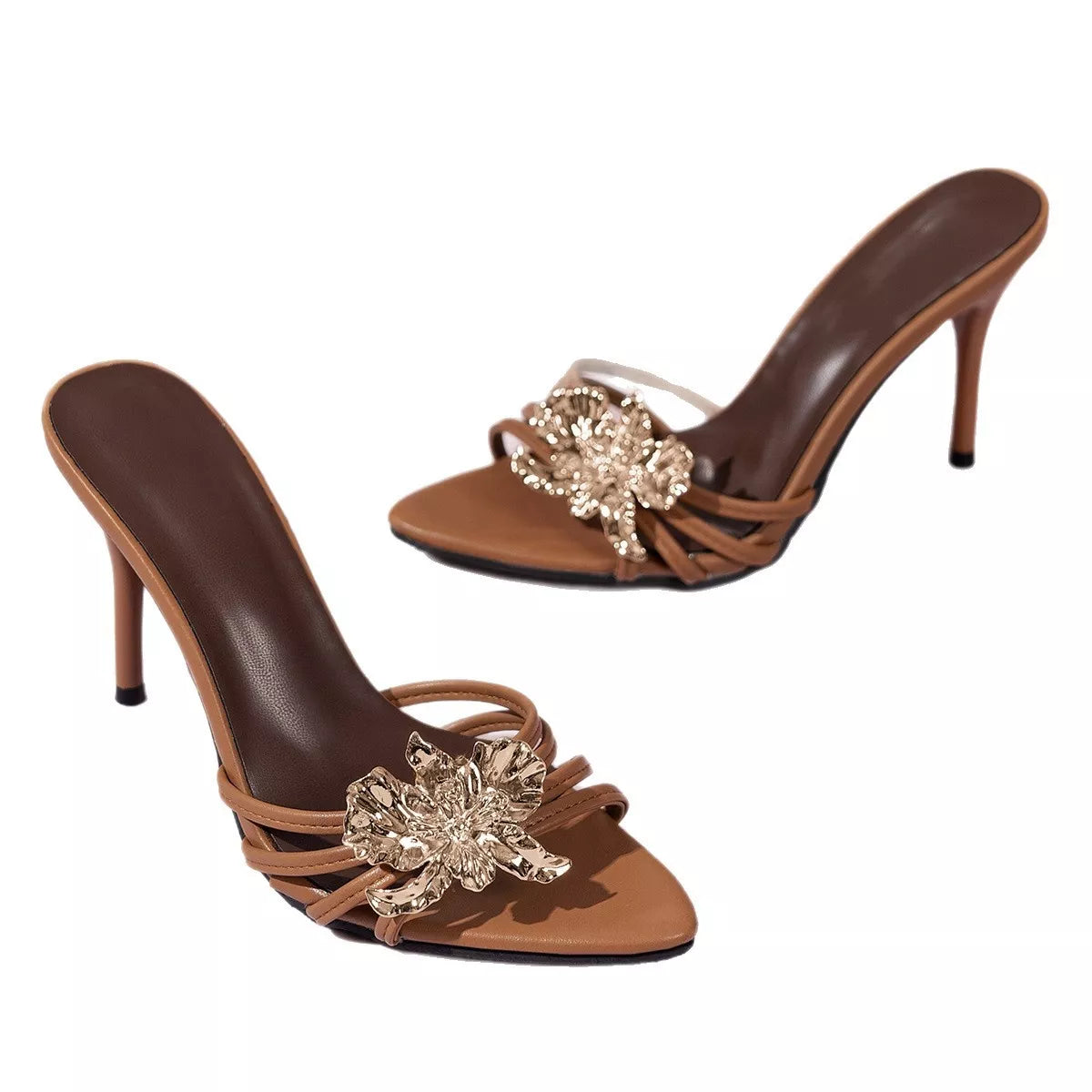 Floral Embellished High Heel Sandals