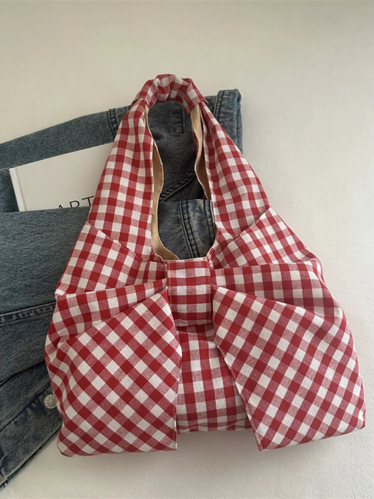 Ruched Bow Shoulder Bag